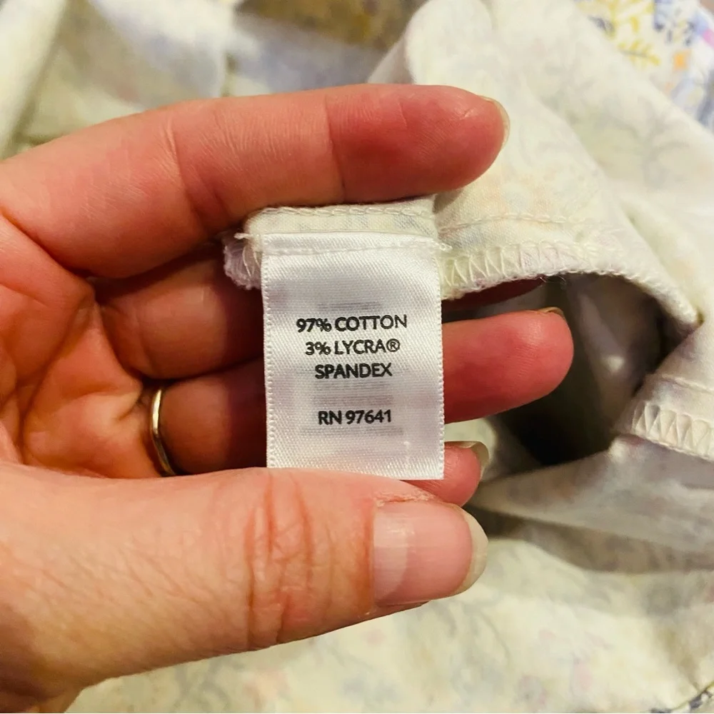 J.Jill Live in Chino Floral Pencil Mini Skirt Zip Pocket Stretch Multicolor - Picture 7 of 8